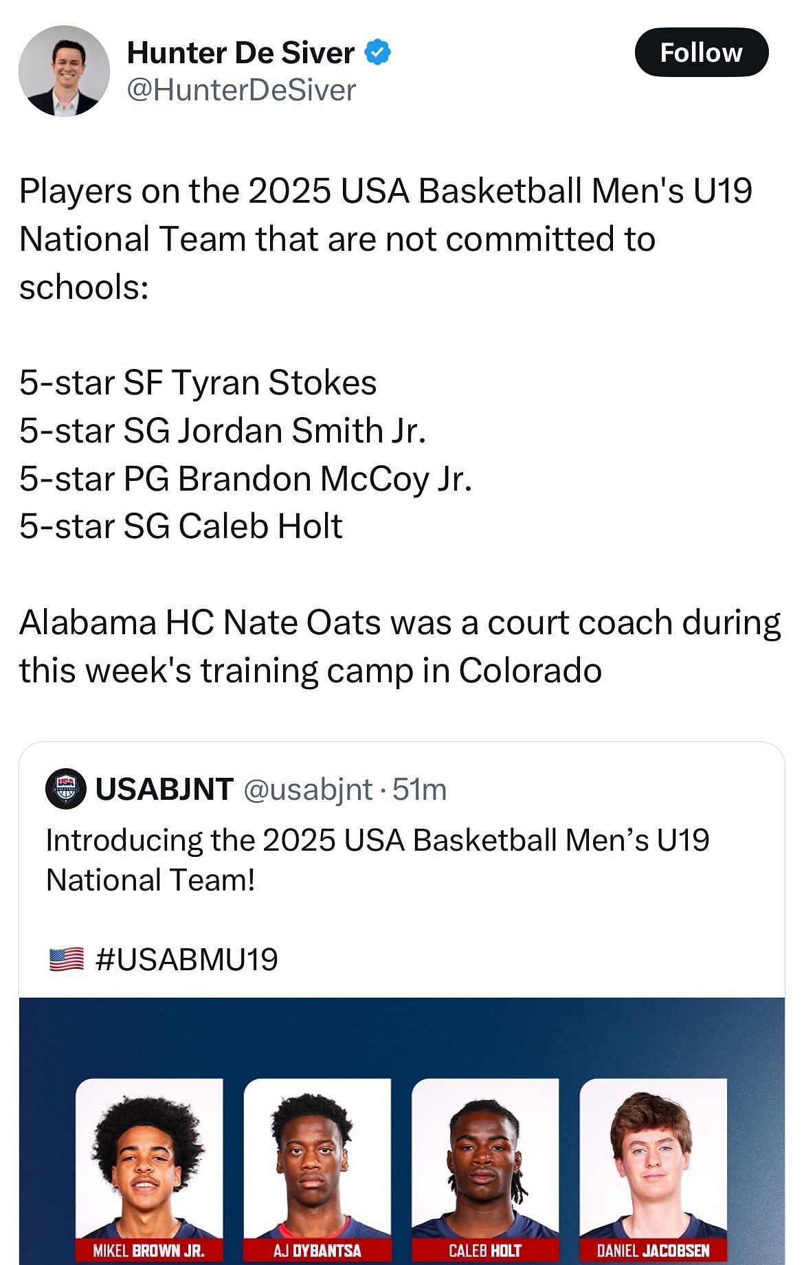 Hunter De Siver highlights uncommitted prospects